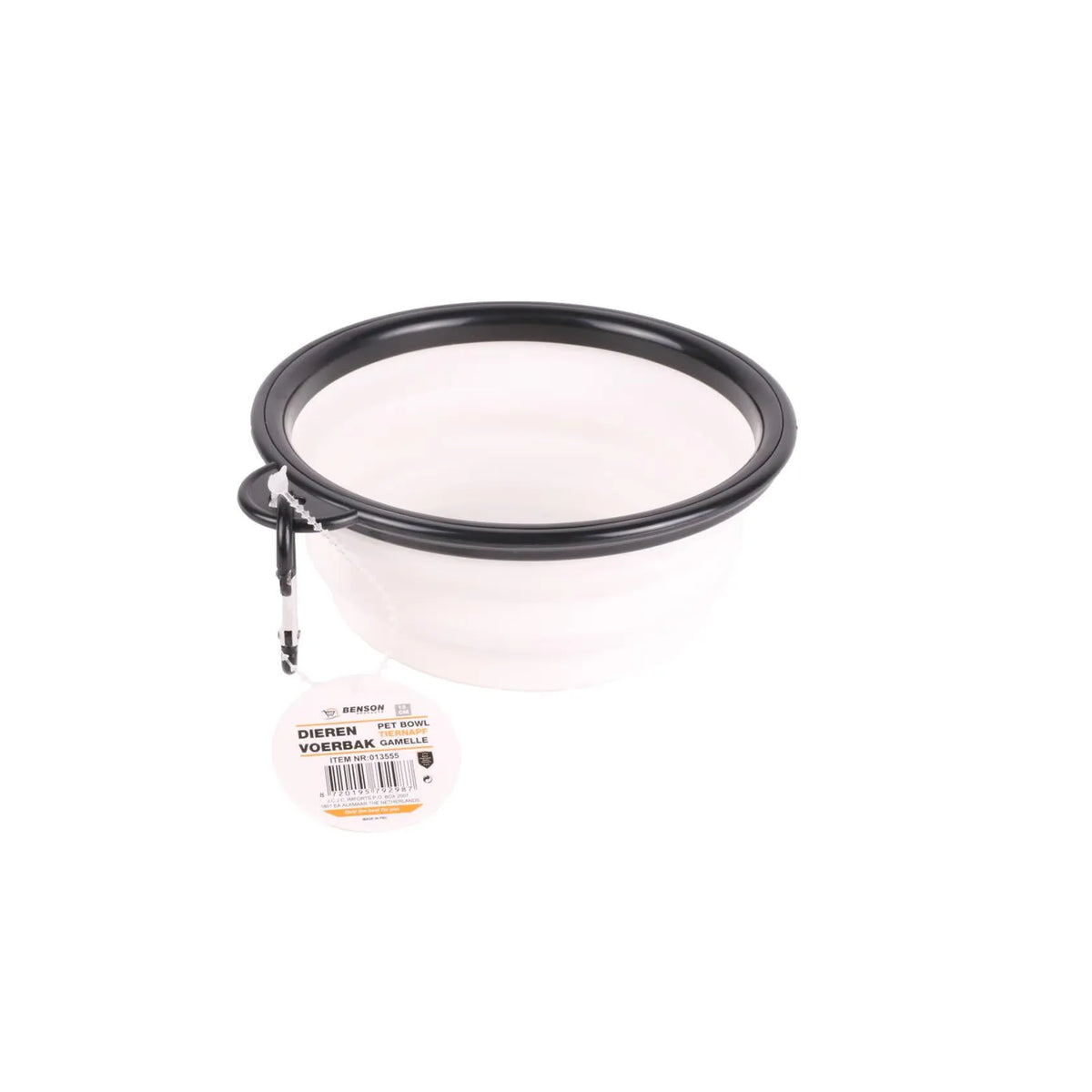 Benson Pet Dierenvoerbak opvouwbaar 13 cm wit