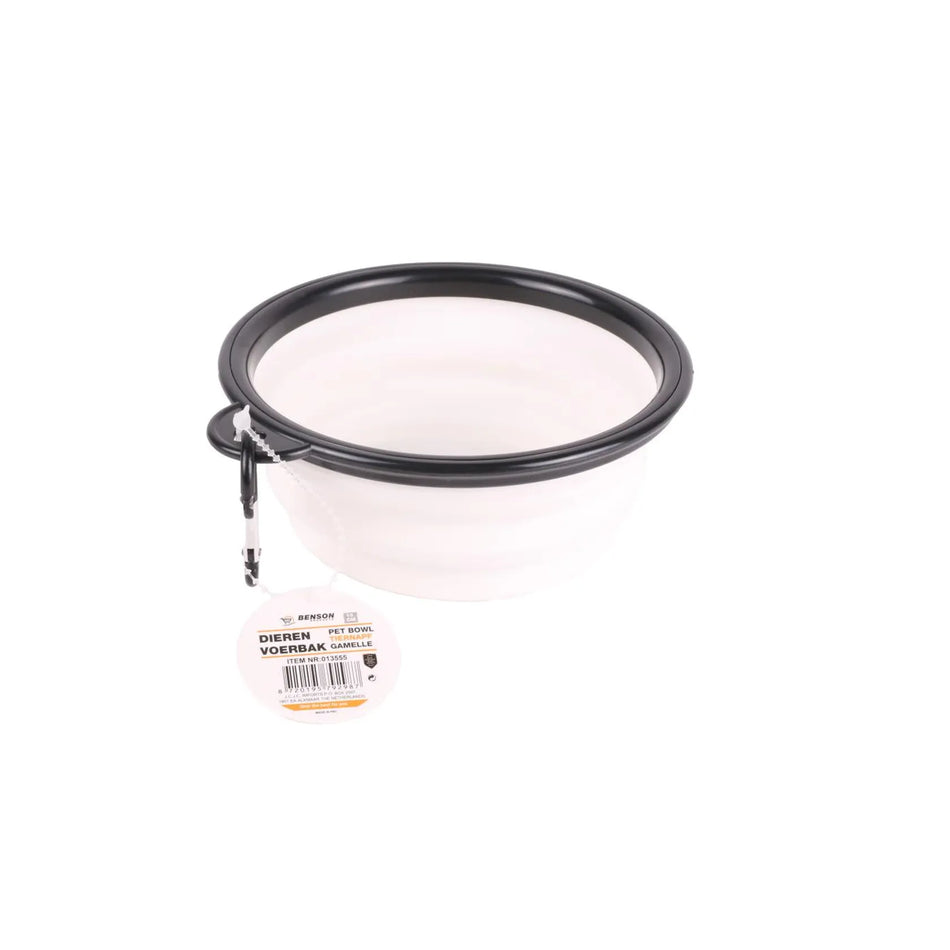Benson Pet Dierenvoerbak opvouwbaar 13 cm wit