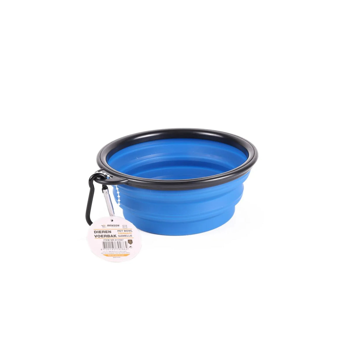 Benson Pet Dierenvoerbak opvouwbaar 13 cm blauw