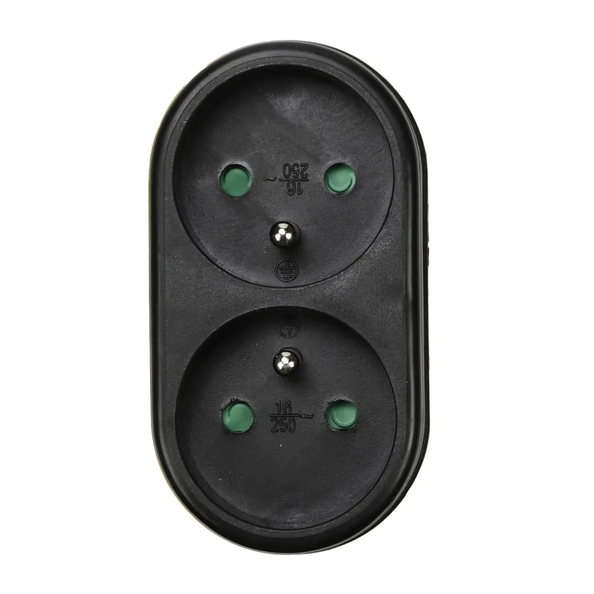 Benson Electric Stekker type E duo verloop zwart