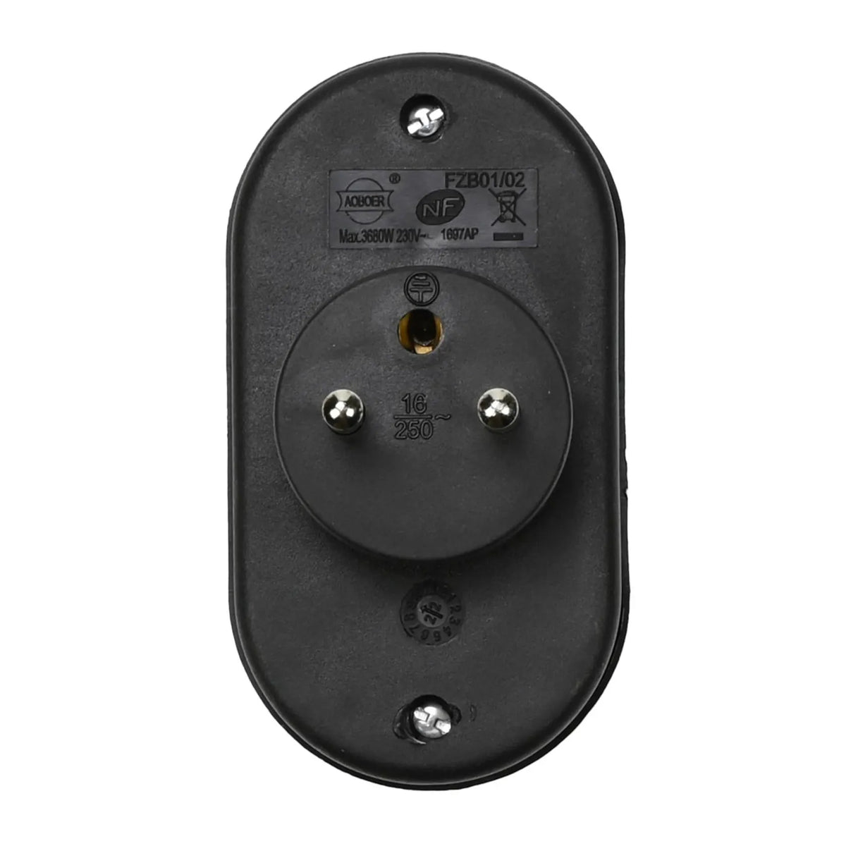 Benson Electric Stekker type E duo verloop zwart