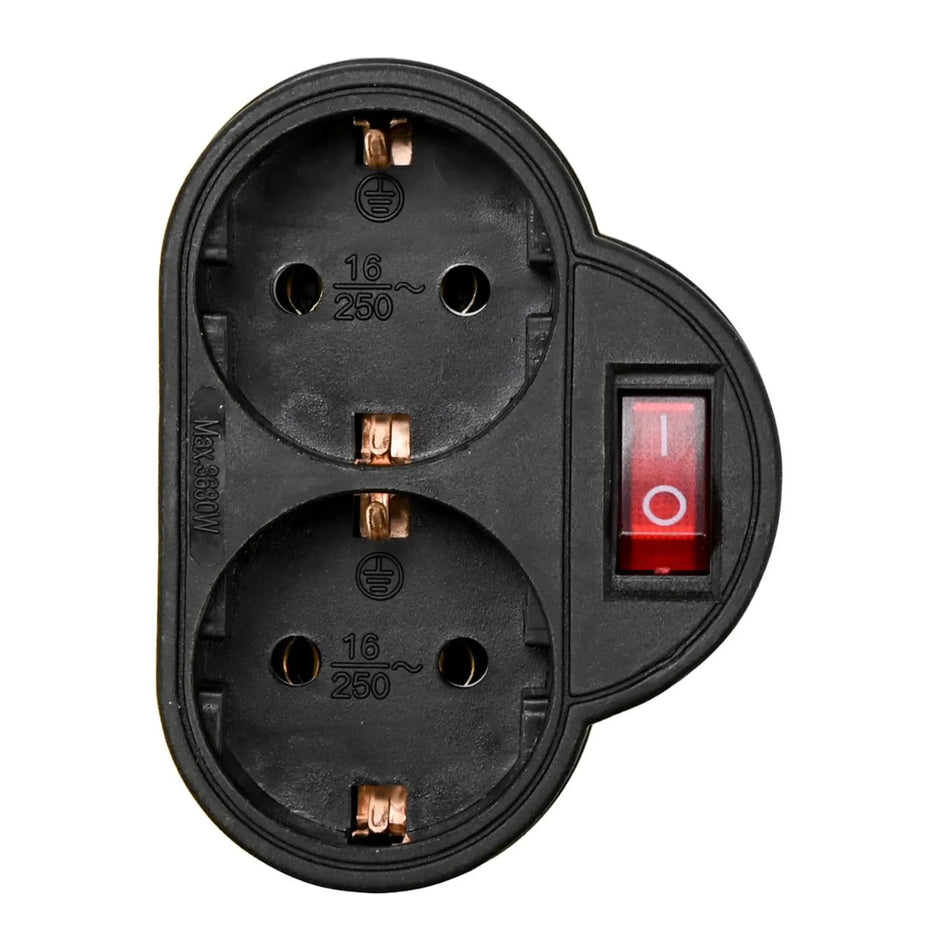 Benson Electric Stopcontact duo RA + schakelaar zwart