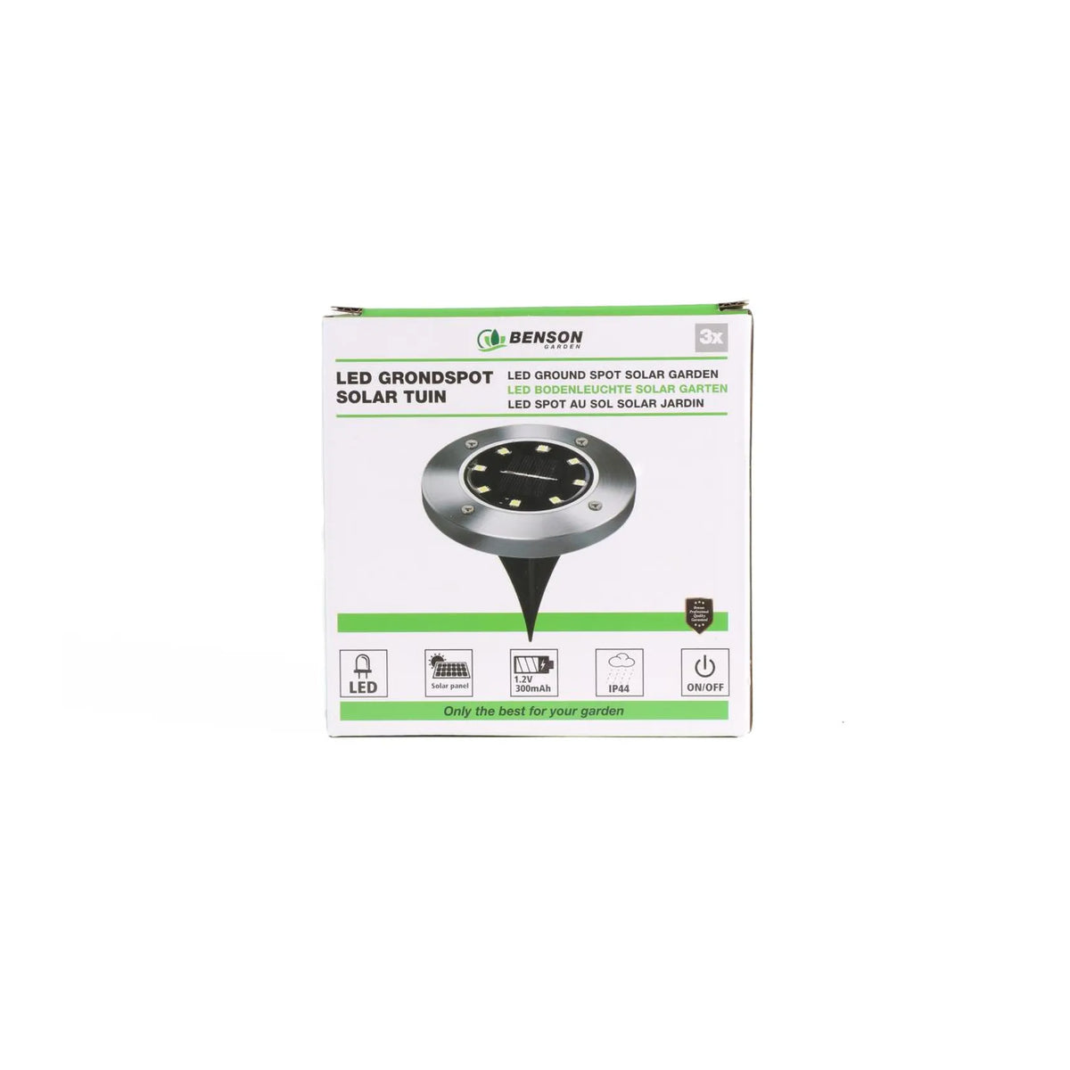 Benson Garden LED grondspot solar tuin IP44 3 dlg