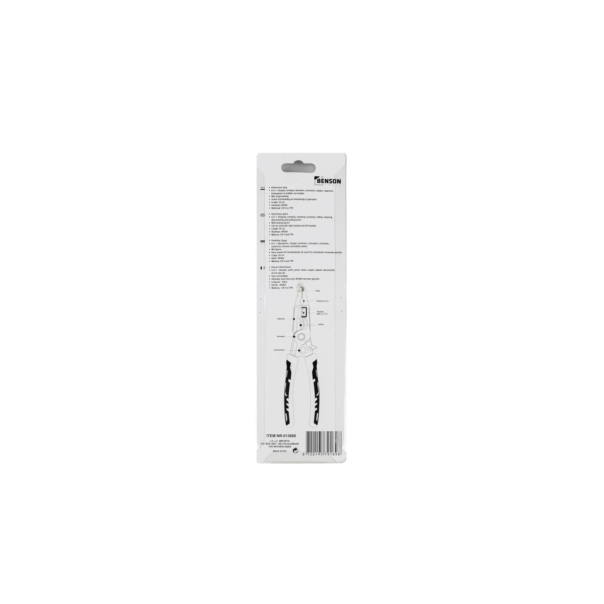 Benson Tools Elektriciens tang multifunctie 8-in-1 20 cm