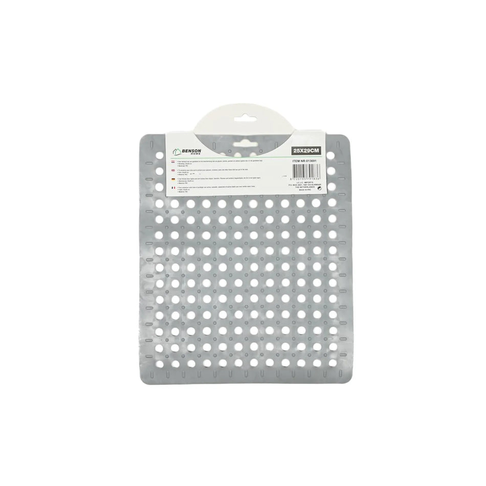 Benson Gootsteenmat PVC vierkant grijs