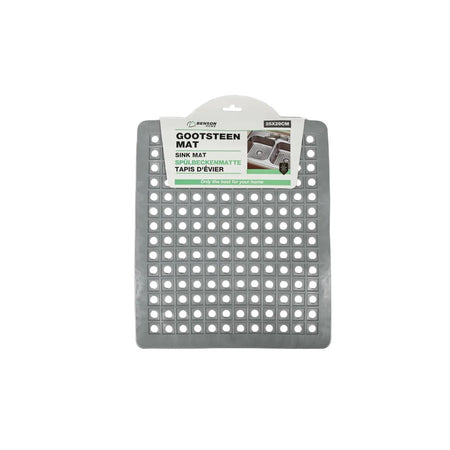 Benson Gootsteenmat PVC vierkant grijs