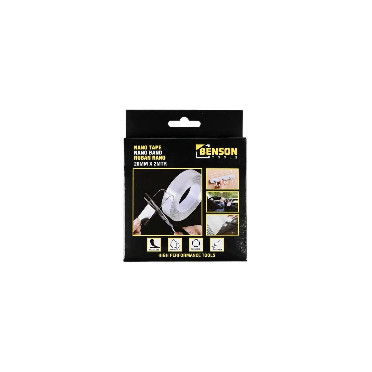 Benson Tools Nano tape dubbelzijdig herbruikbaar 20 mm x 2 mtr