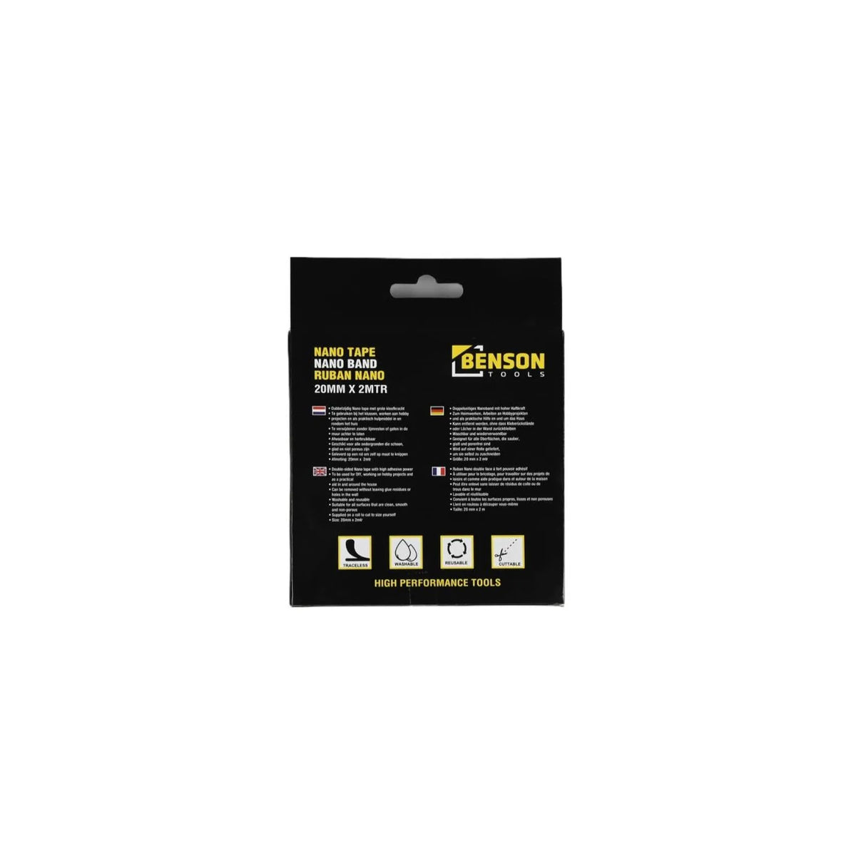Benson Tools Nano tape dubbelzijdig herbruikbaar 20 mm x 2 mtr