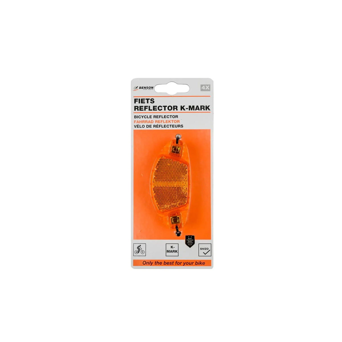 Benson Bike Parts Fiets reflector set k-mark 4 dlg