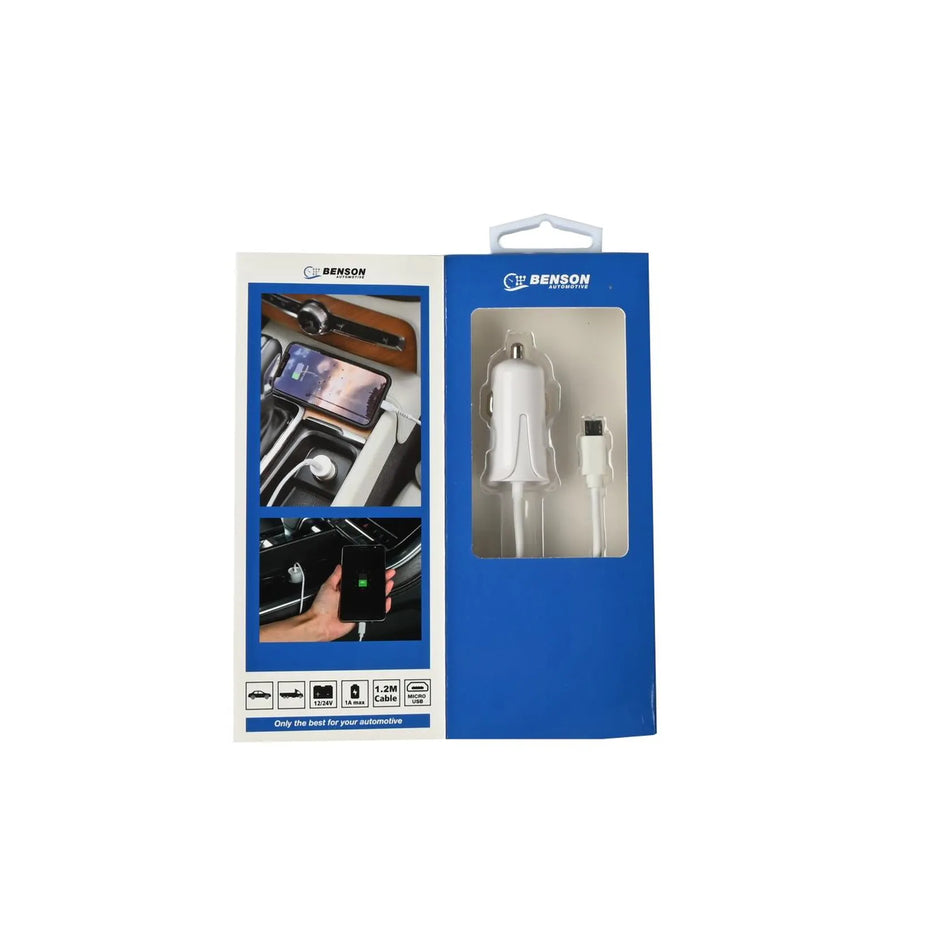 Benson Automotive Autolader micro USB kabel 1.2 m 12-24 V