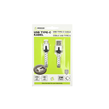 Benson Electric USB type-C kabel 2 mtr nylon