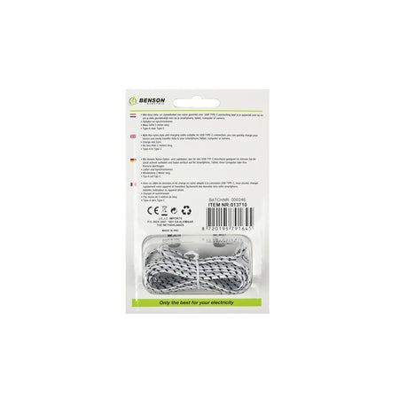 Benson Electric USB type-C kabel 2 mtr nylon