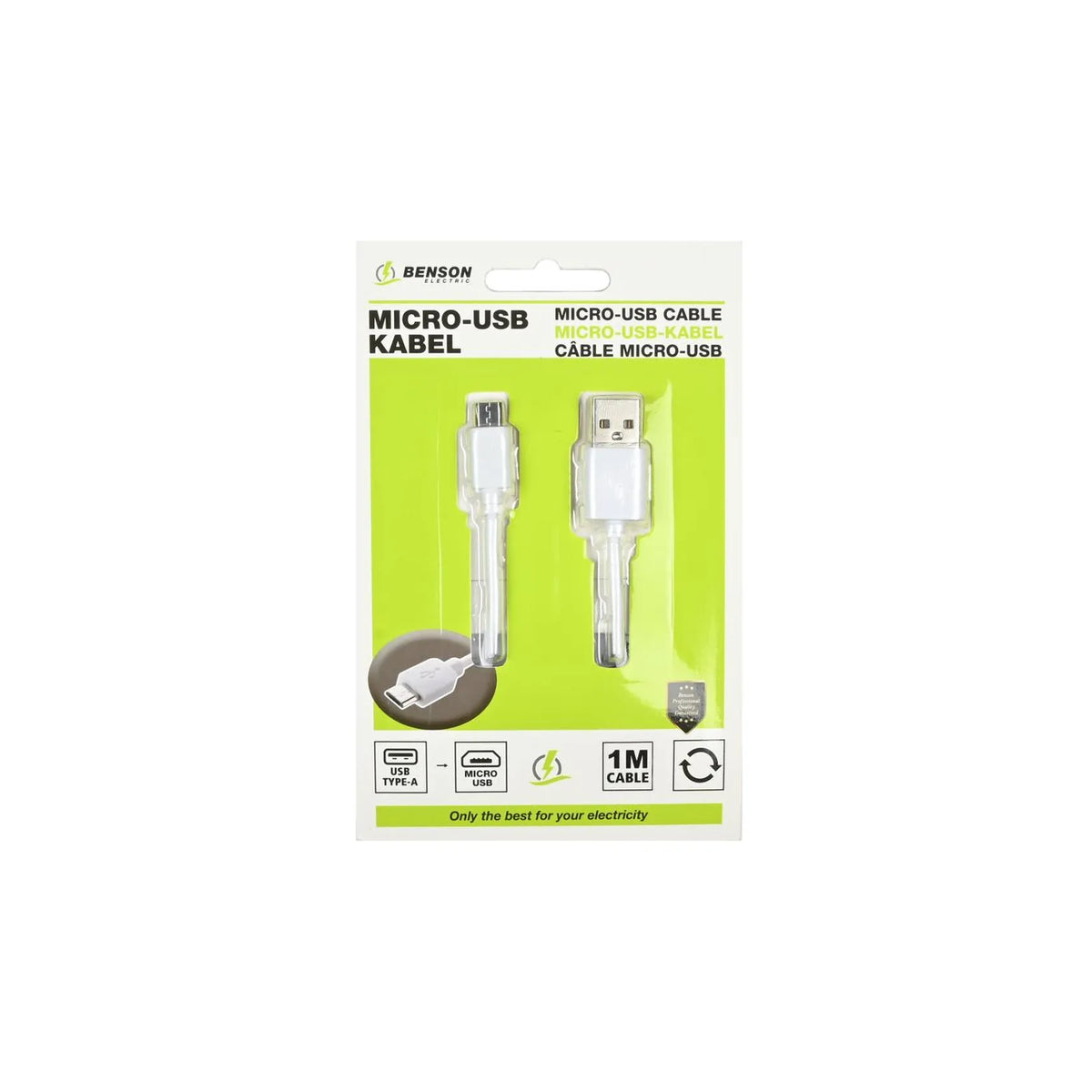 Benson Electric USB micro USB kabel 1 mtr