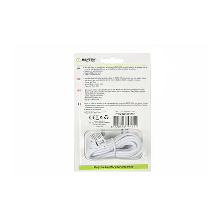 Benson Electric USB micro USB kabel 2 mtr
