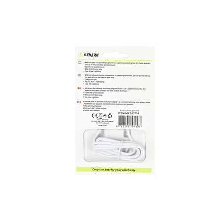 Benson Electric USB lightning kabel 1 mtr