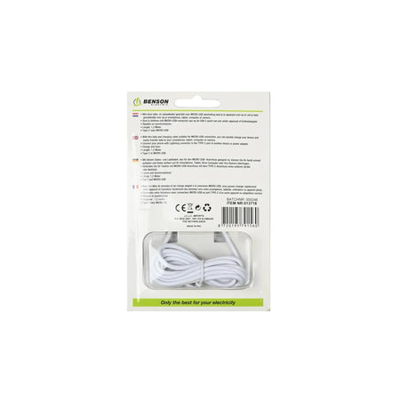 Benson Electric USB type-C naar micro USB kabel 1.2 mtr