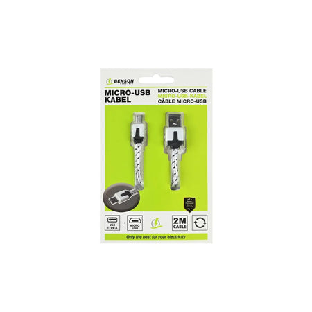 Benson Electric USB micro USB kabel 2 mtr nylon