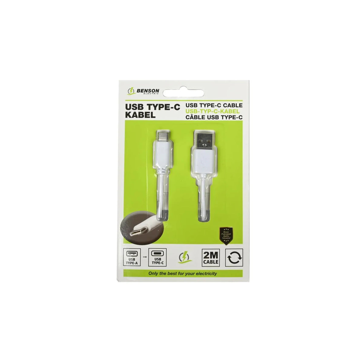 Benson Electric USB type-C kabel 2 mtr