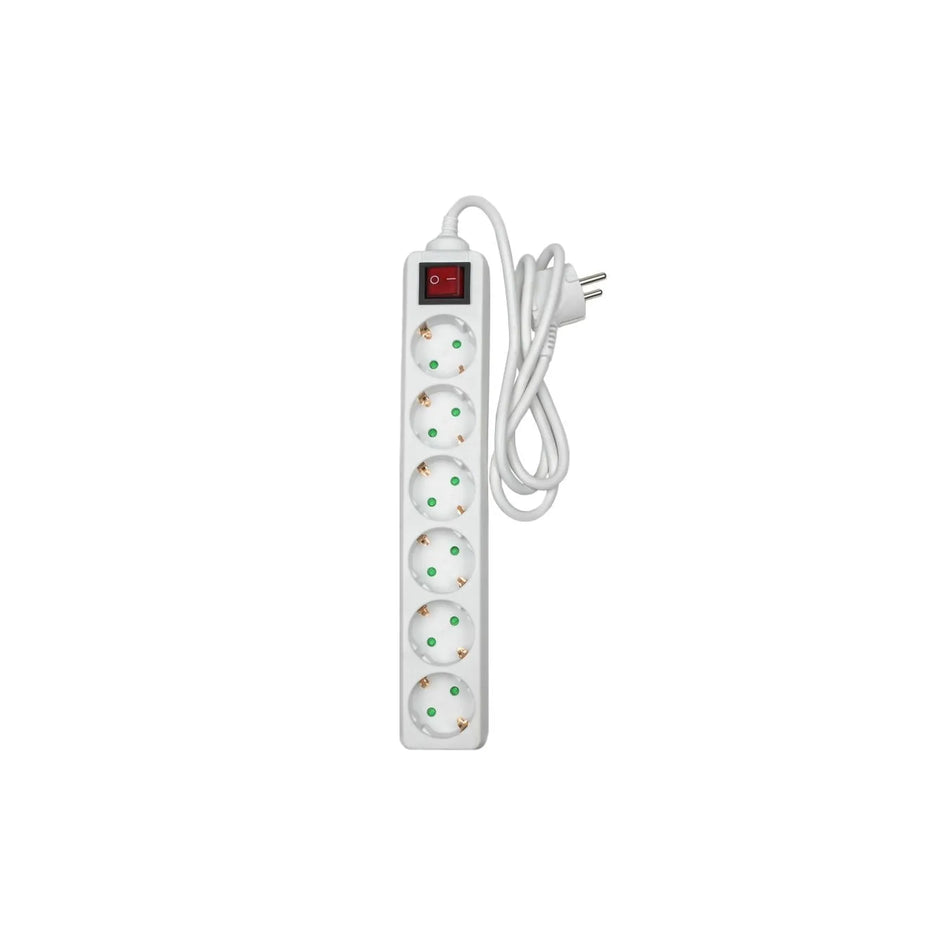 Benson Electric Stekkerdoos 6-voudig + RA + schakelaar 1 mtr