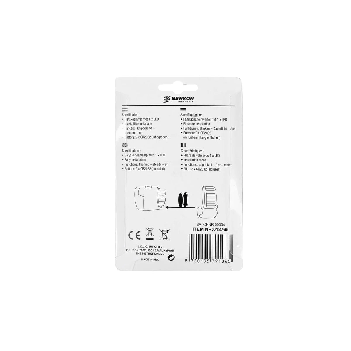Benson Bike Parts Fietskoplamp sport compact