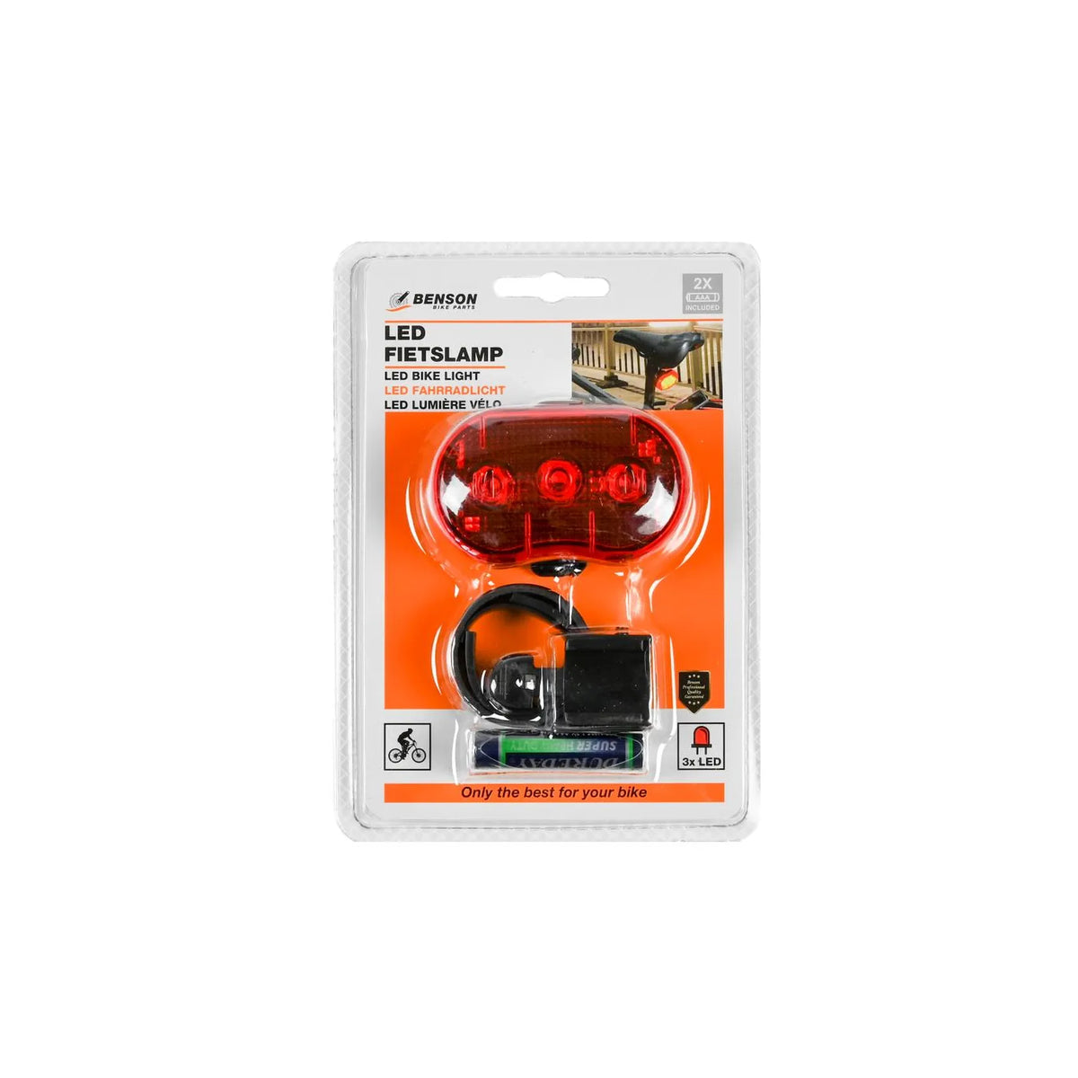 Benson Bike Parts Fietslamp LED rood