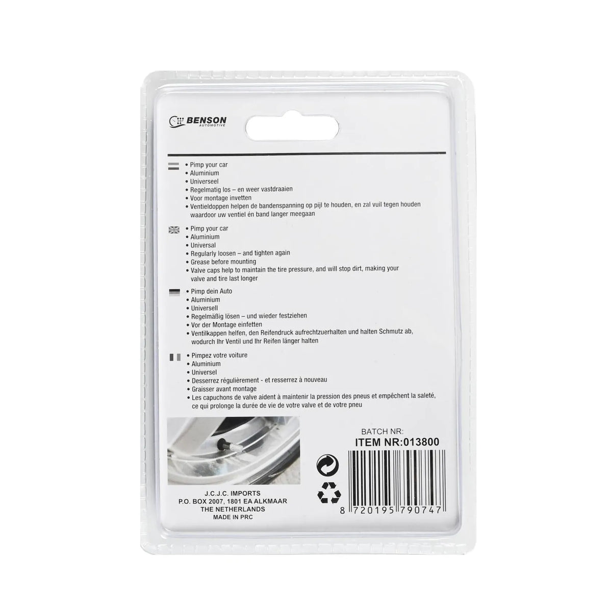 Benson Automotive Ventieldoppen 5 dlg aluminium