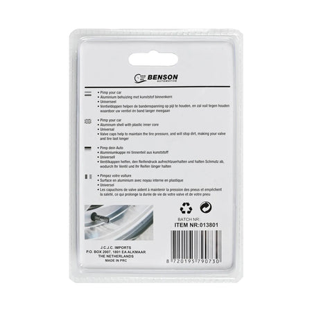 Benson Automotive Ventieldoppen 4 dlg aluminium zwart