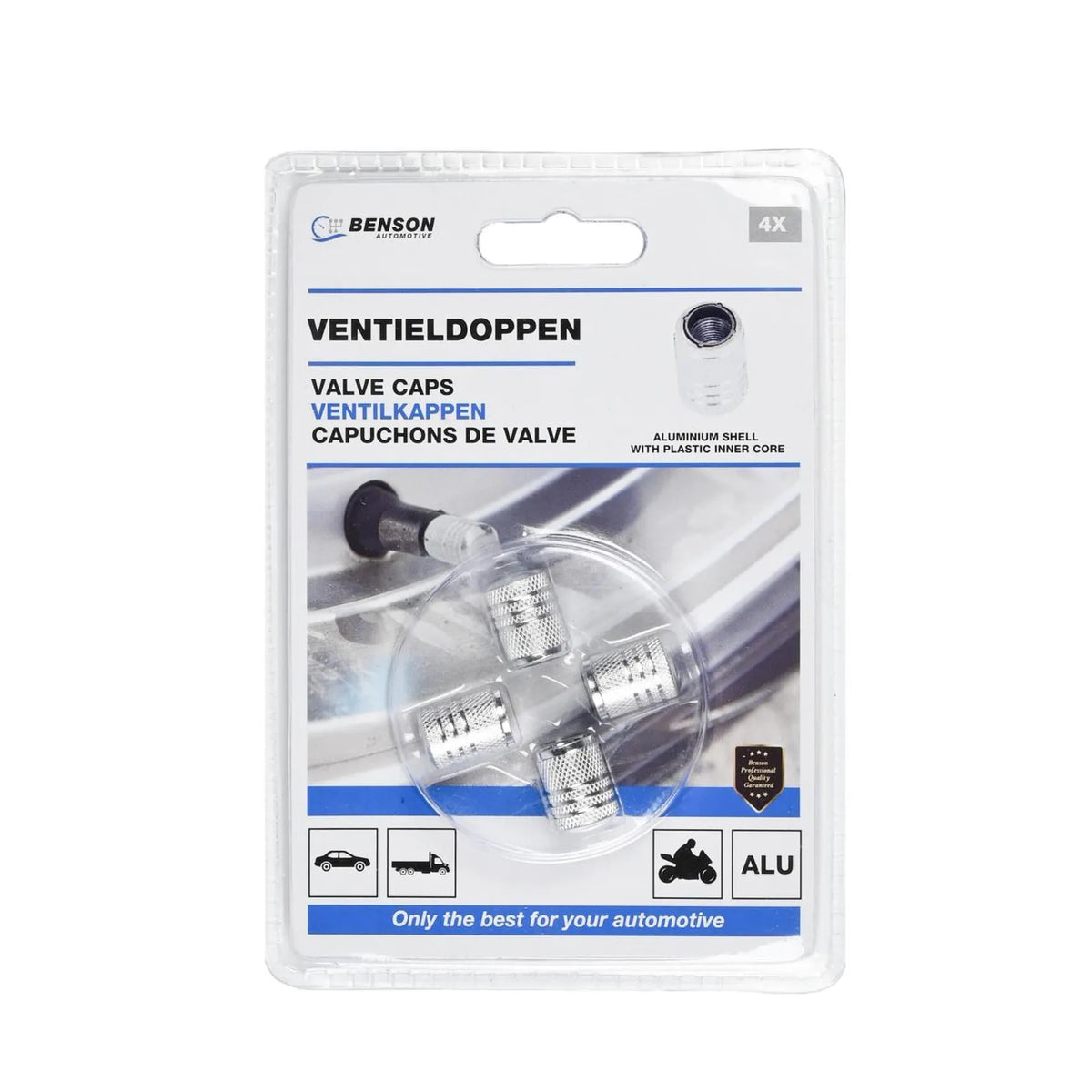 Benson Automotive Ventieldoppen 4 dlg aluminium