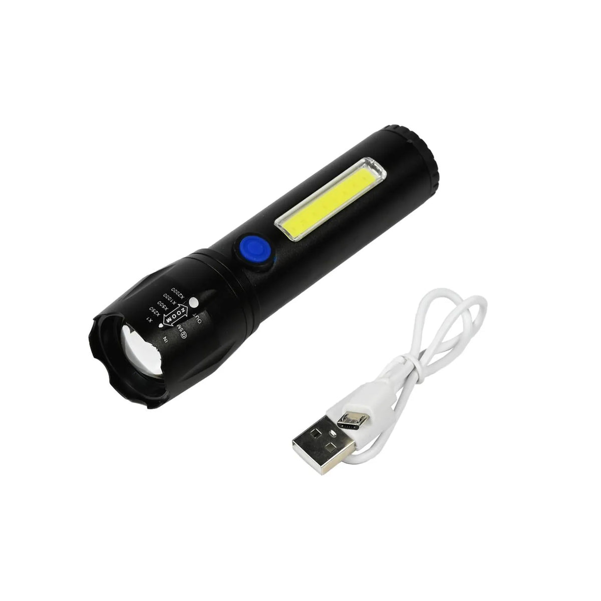 Höfftech Zaklamp tactical LED + COB oplaadbaar 116 mm