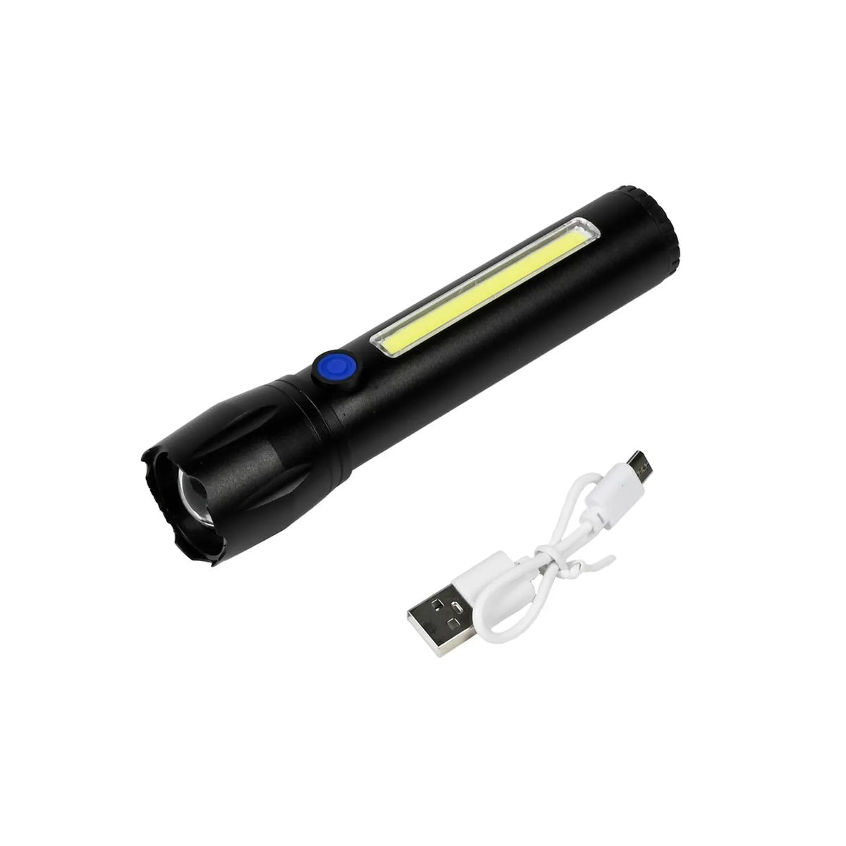 Höfftech Zaklamp tactical LED + COB oplaadbaar 141 mm