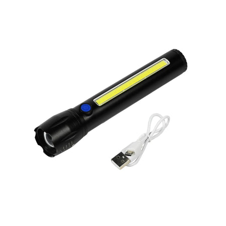 Höfftech Zaklamp tactical LED + COB oplaadbaar 166 mm