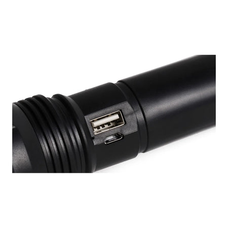 Höfftech Zaklamp 1W LED + 3W COB oplaadbaar zwart