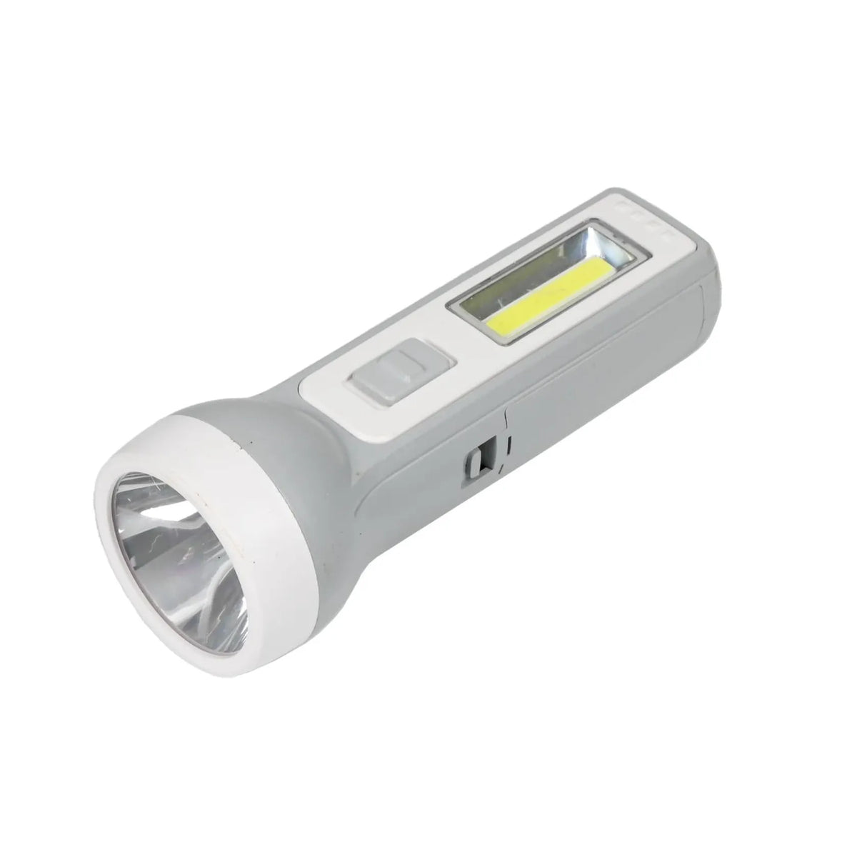 Höfftech Zaklamp 1W LED + 1W COB oplaadbaar grijs