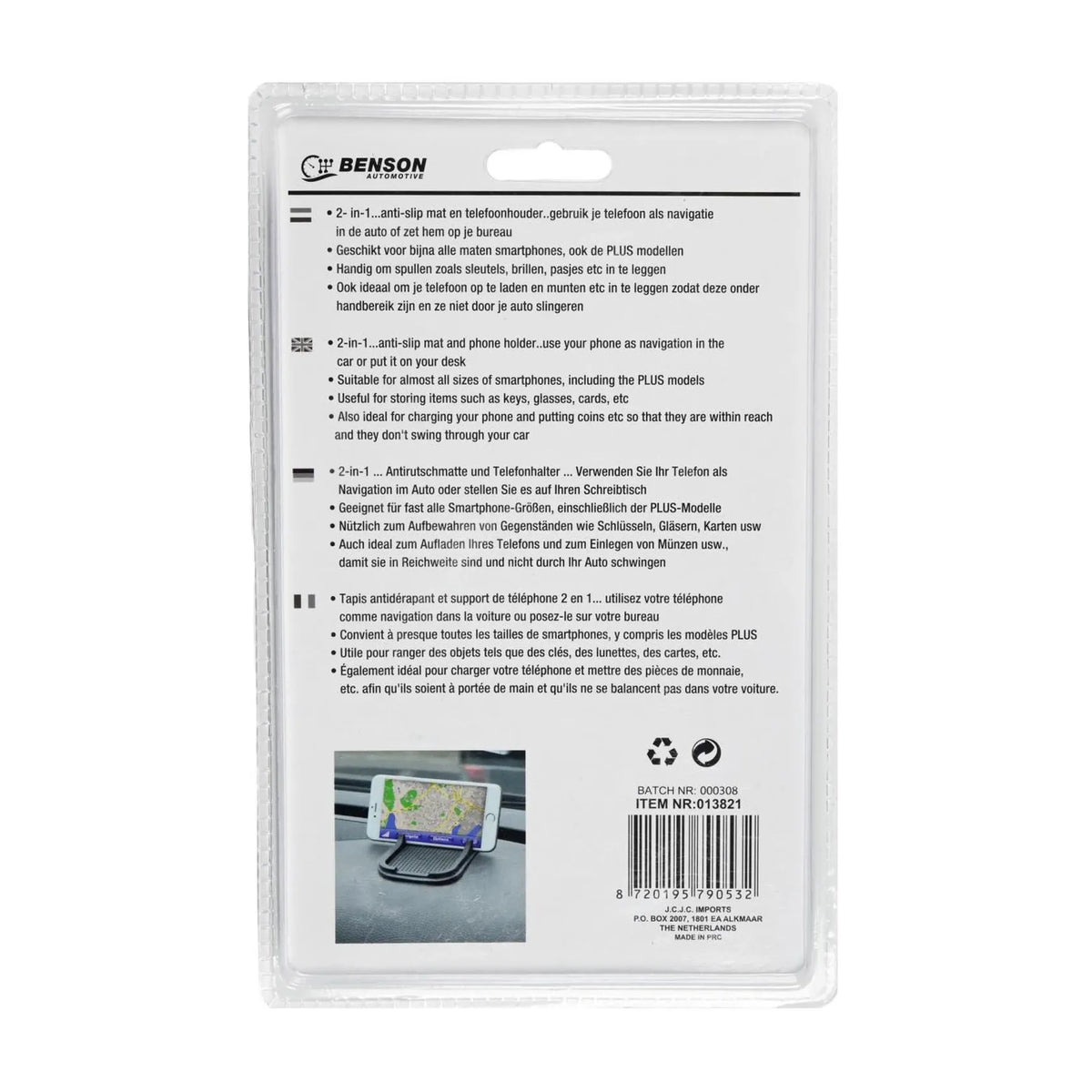 Benson Automotive Anti-slip mat + handige telefoonhouder