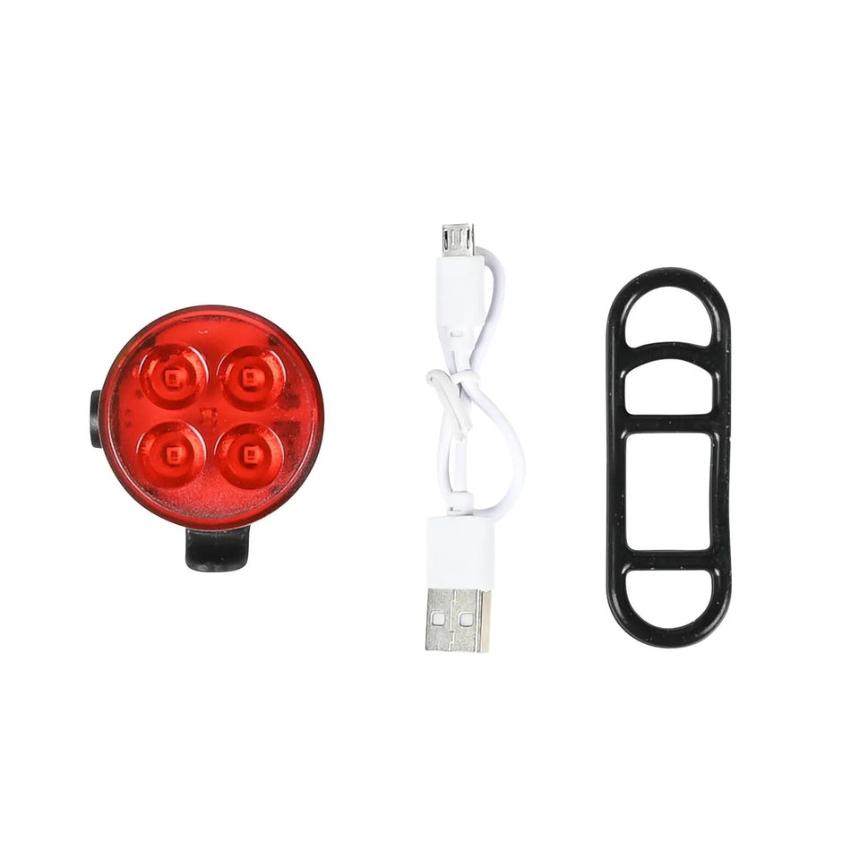 Benson Bike Parts Fietslamp USB oplaadbaar rood inclusief clip