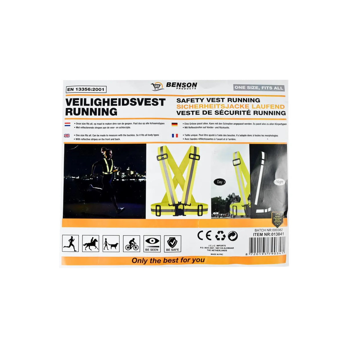 Benson Products Veiligheidsvest hardloop geel