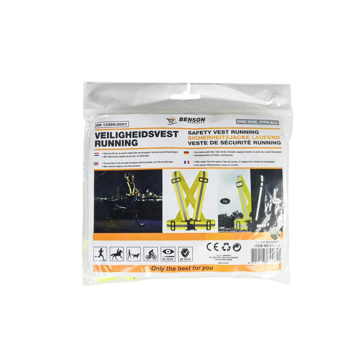 Benson Products Veiligheidsvest hardloop geel