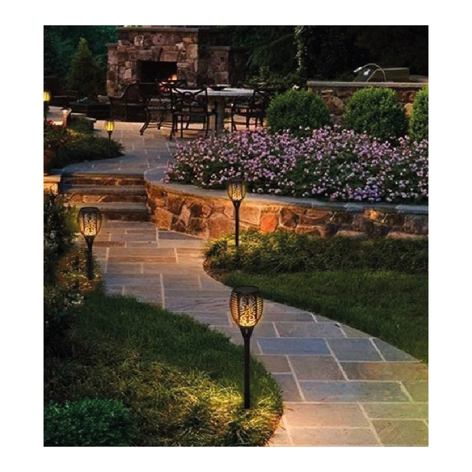 Benson Garden Tuinlamp solar fakkel 74 cm flame effect 2 dlg