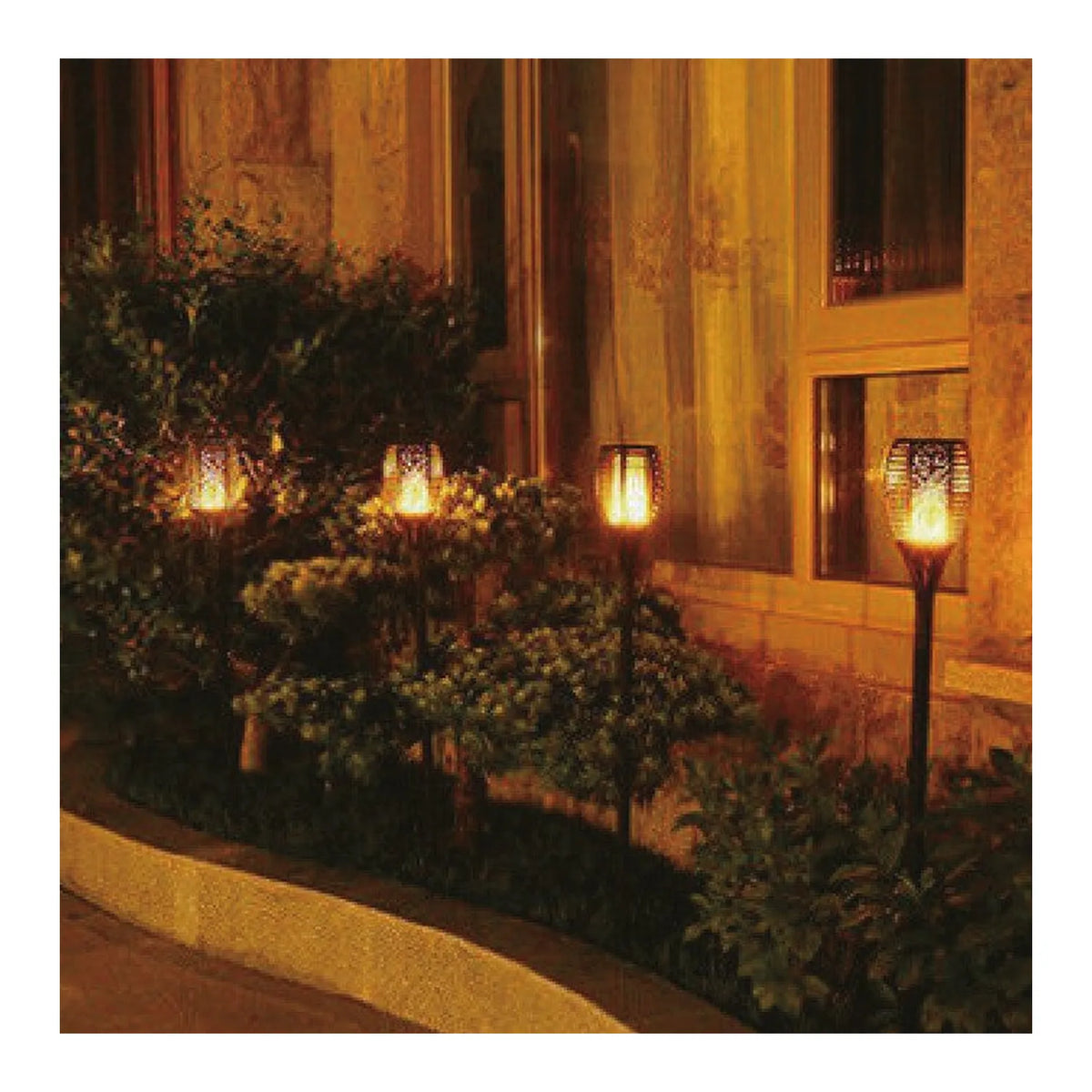 Benson Garden Tuinlamp solar fakkel 74 cm flame effect 2 dlg