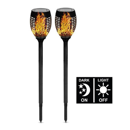 Benson Garden Tuinlamp solar fakkel 74 cm flame effect 2 dlg