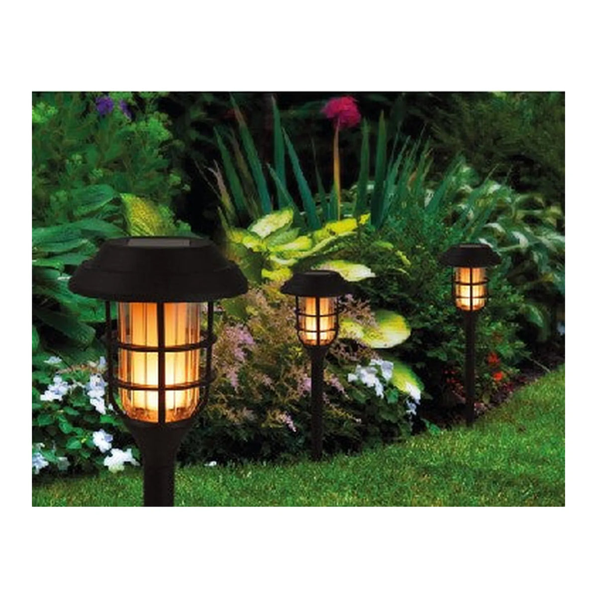 Benson Garden Tuinlamp solar fakkel 43 cm flame effect 3 dlg
