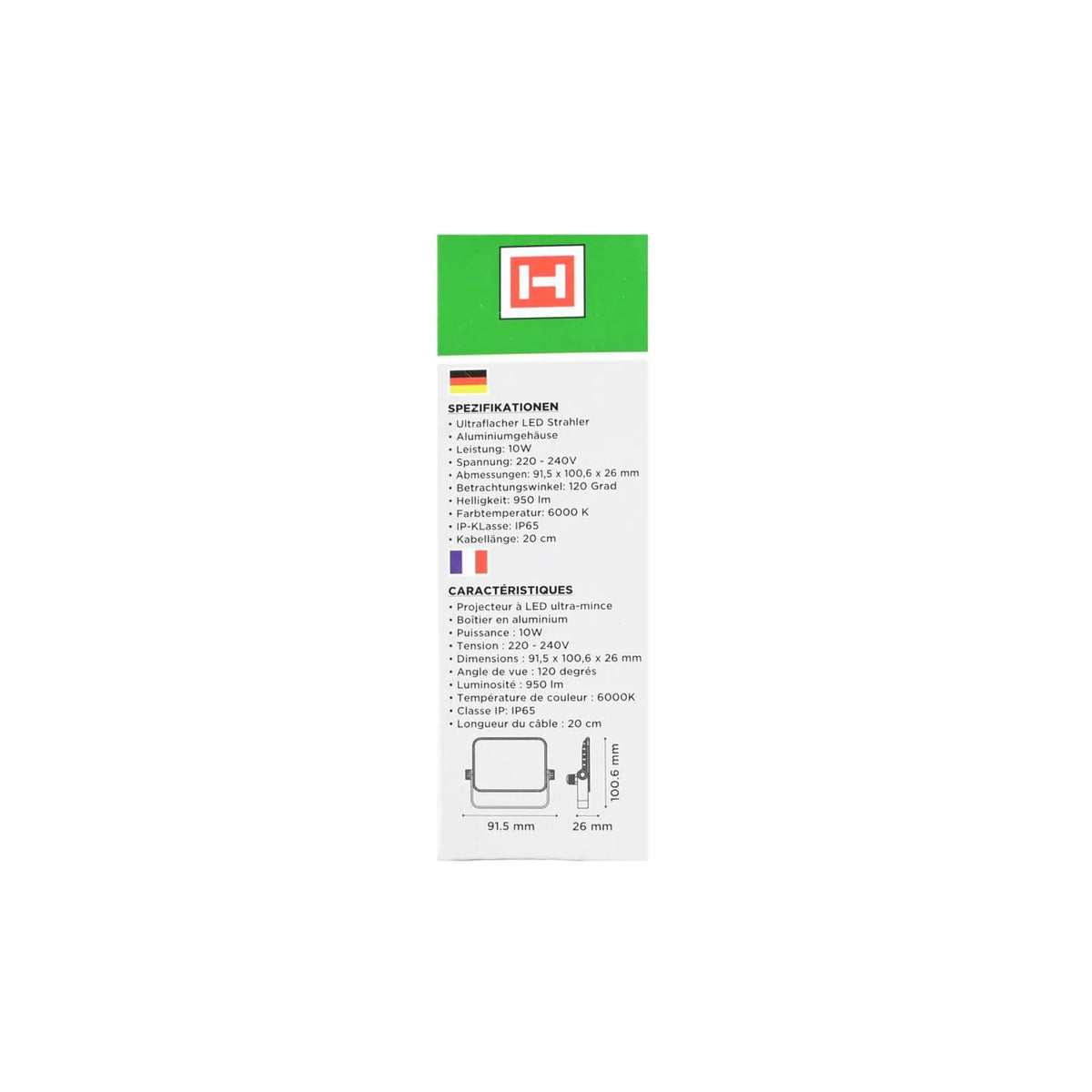 Höfftech LED straler ultraflat 10W IP65