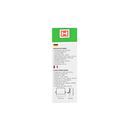 Höfftech LED straler ultraflat 10W IP65