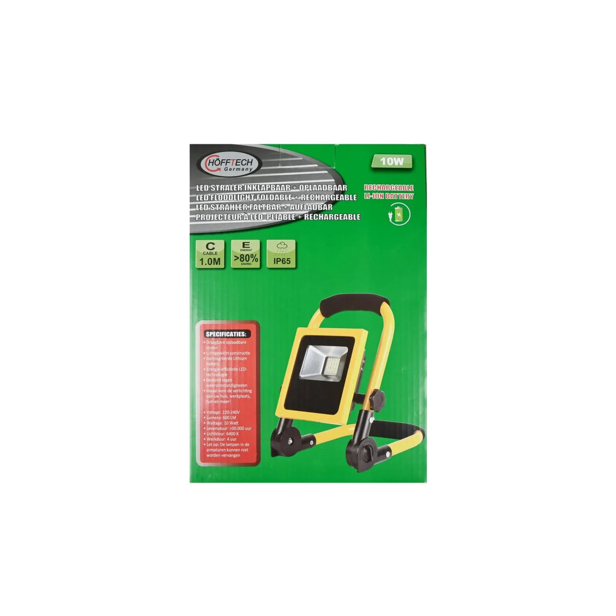 Höfftech LED werklamp 10W inklapbaar + oplaadbaar