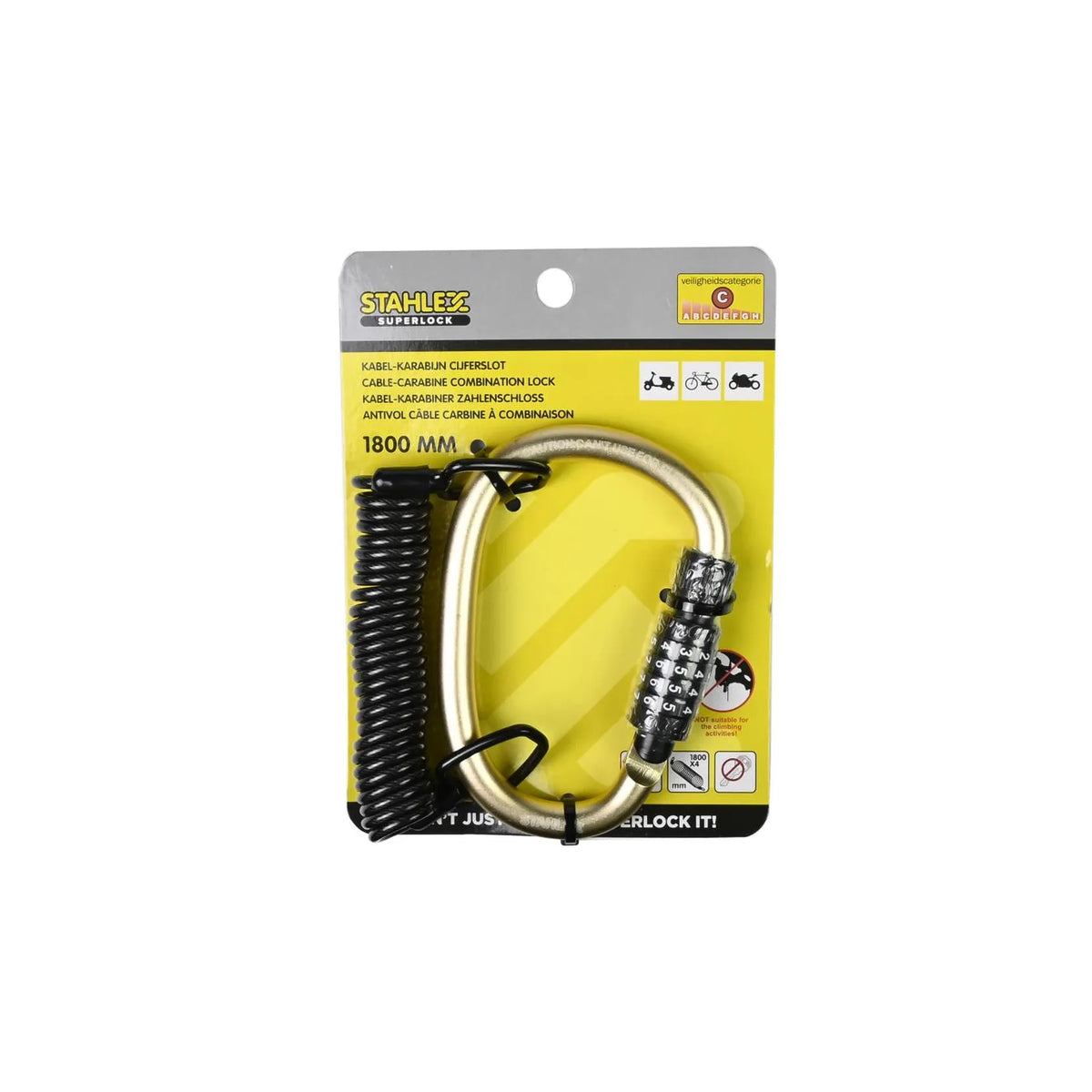 Stahlex Kabel-karabijn cijferslot 4 x 1800 mm