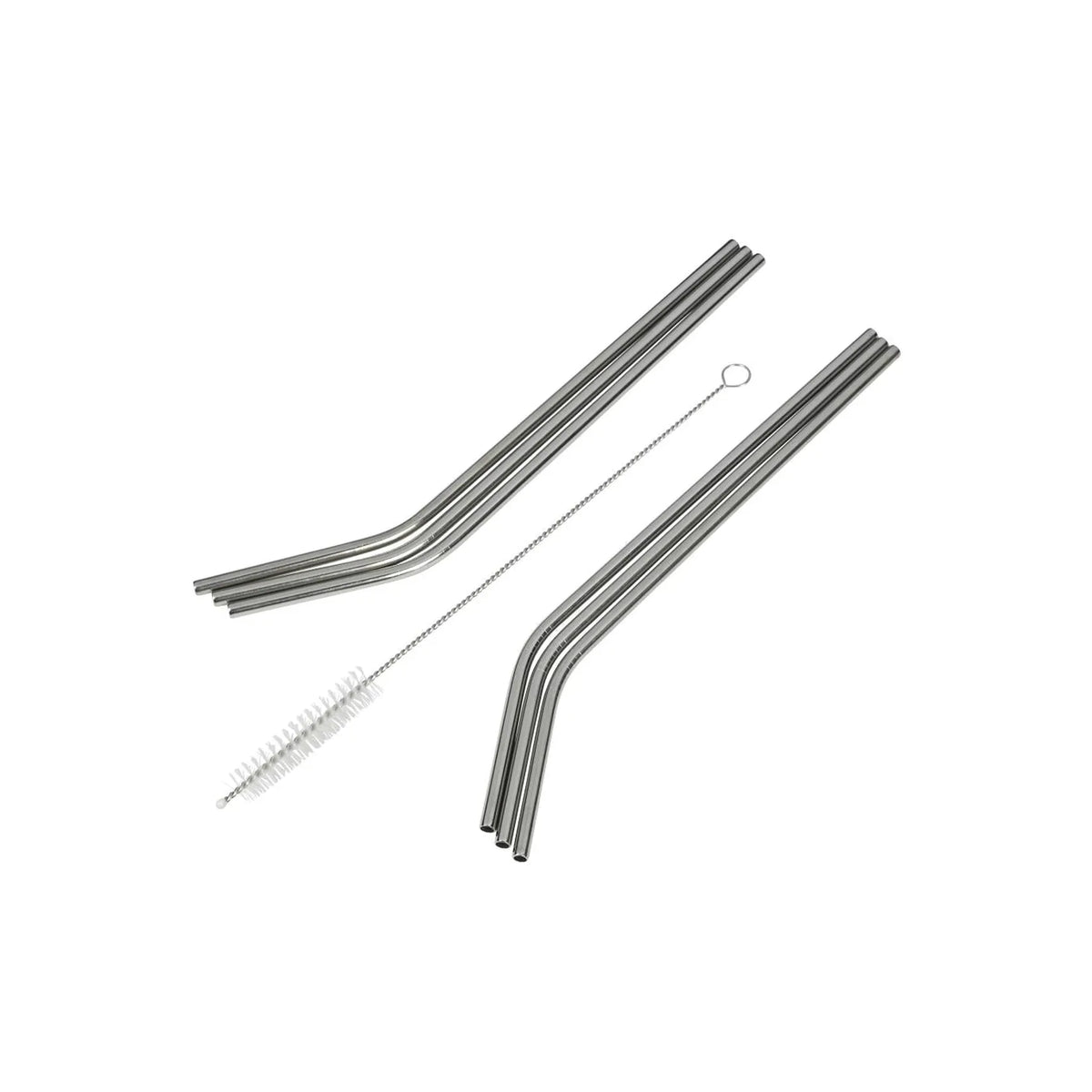 Benson Rietjes rvs gebogen 6 dlg + reinigingsborstel