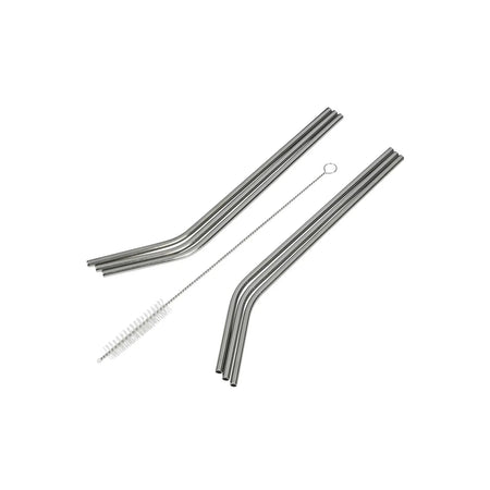 Benson Rietjes rvs gebogen 6 dlg + reinigingsborstel