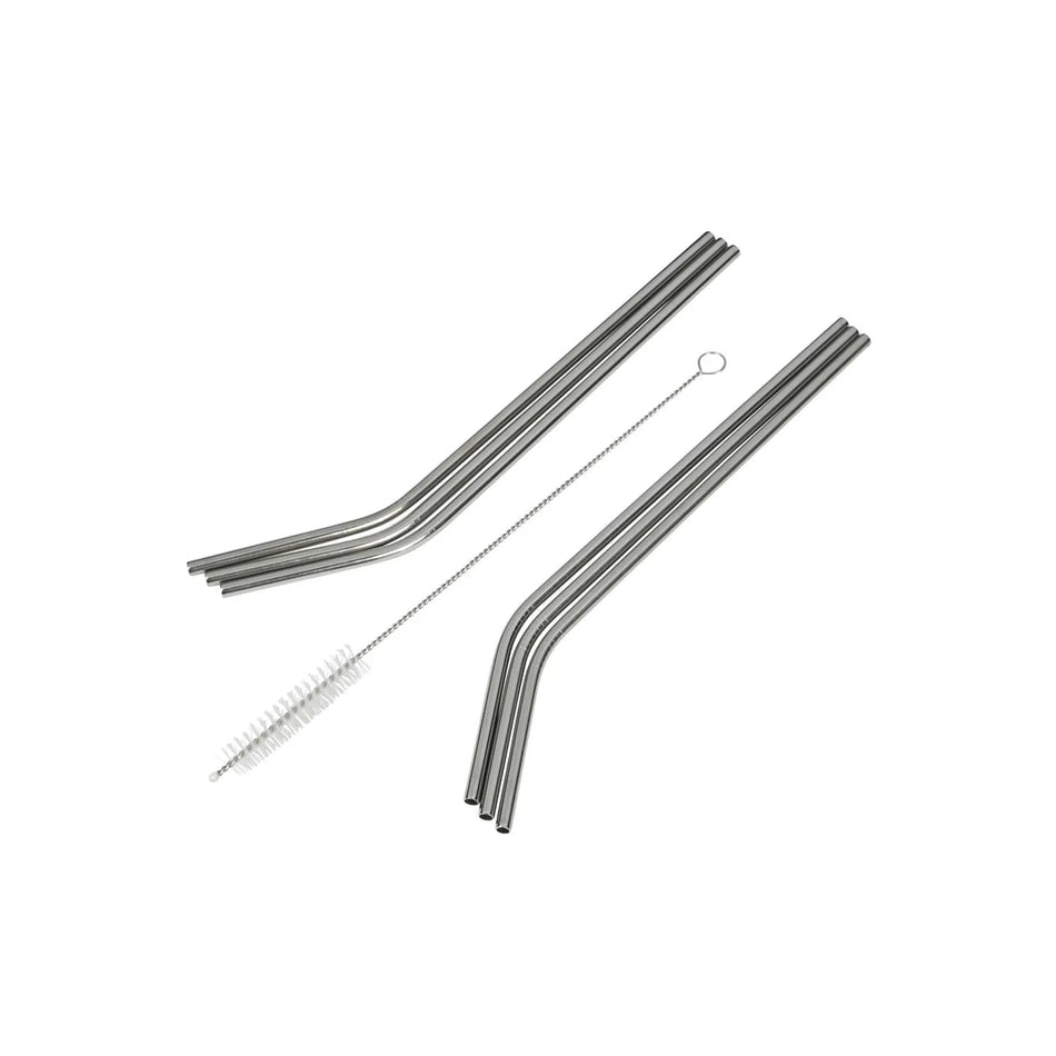 Benson Rietjes rvs gebogen 6 dlg + reinigingsborstel