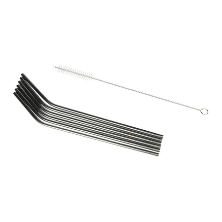 Benson Rietjes rvs gebogen 6 dlg + reinigingsborstel