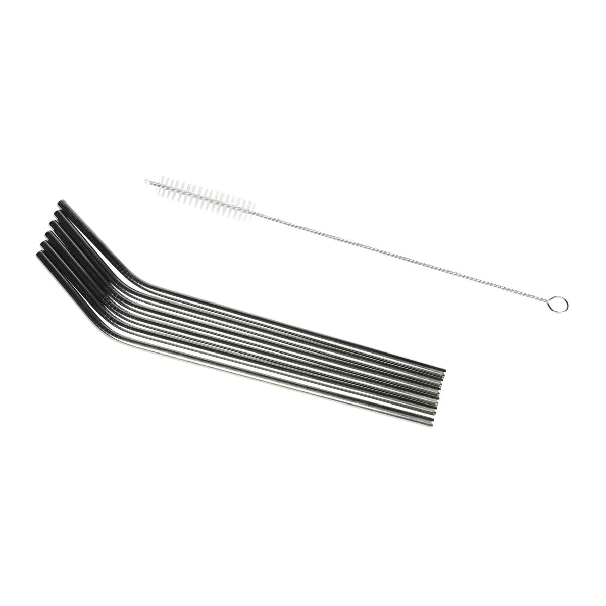 Benson Rietjes rvs gebogen 6 dlg + reinigingsborstel